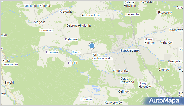 mapa Wola Łaskarzewska, Wola Łaskarzewska na mapie Targeo